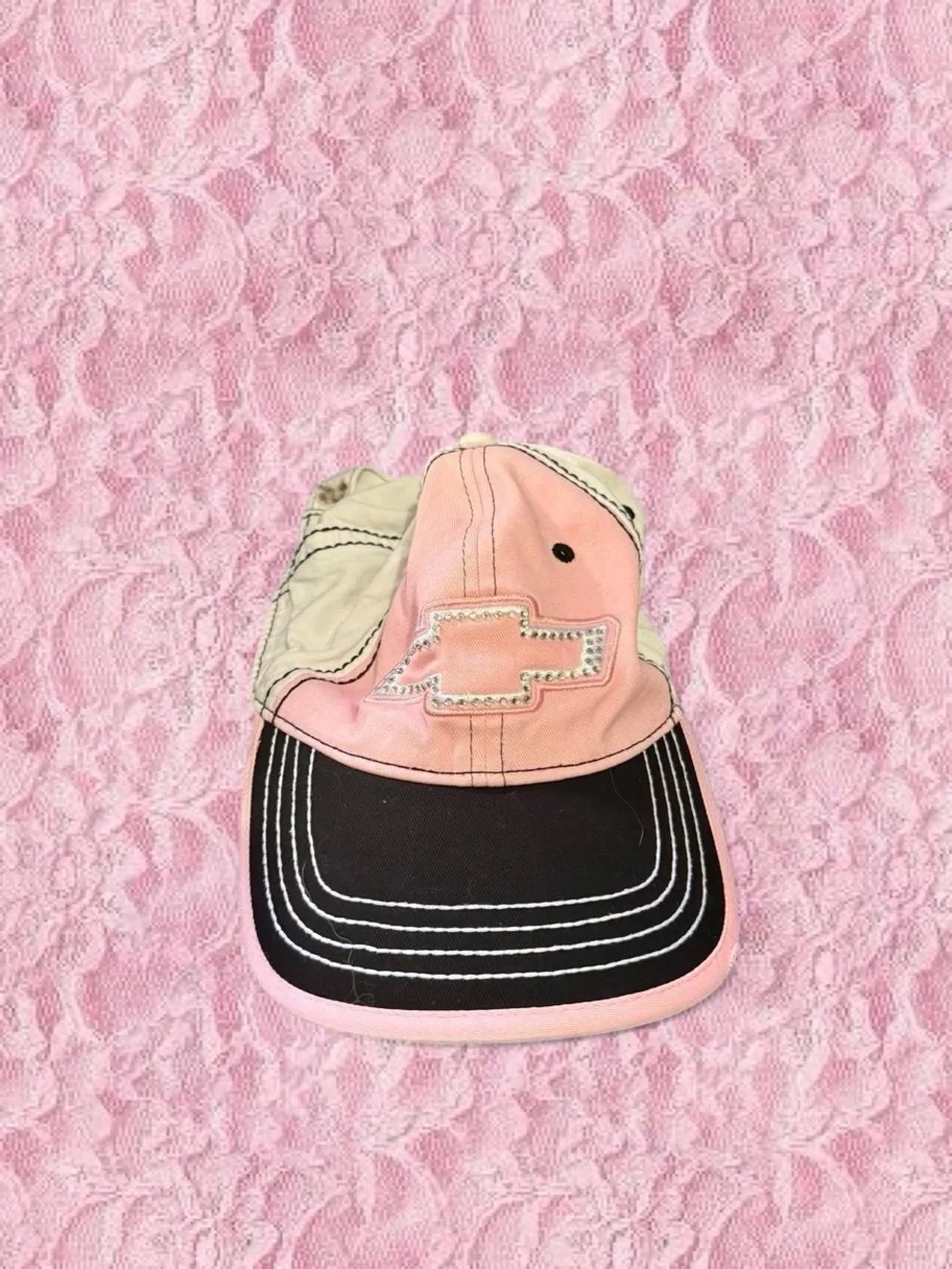Women’s Pink and Black Embellished Baseball Cap